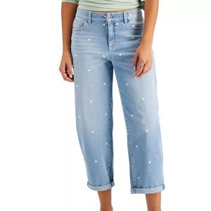 Style & Co Heart Print Classic Curved Leg Jeans, Created for Macy's